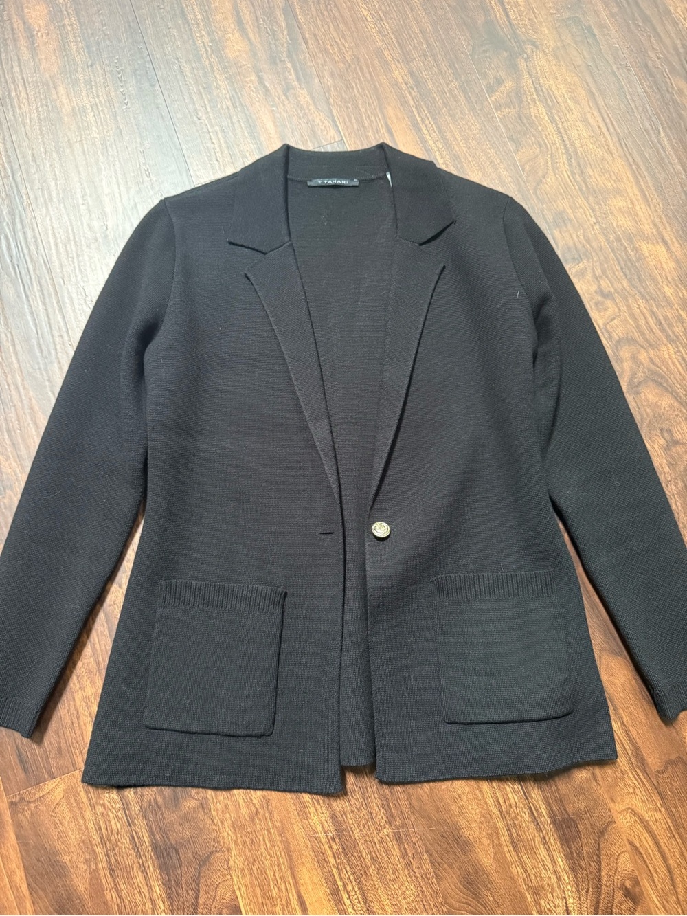 Nordstrom Black Knit Single-Button Sweater Blazer